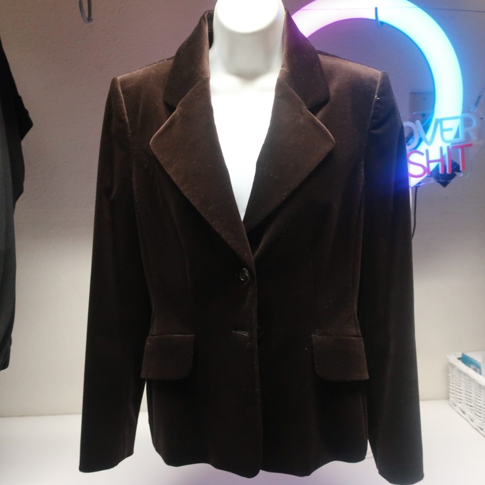 Ellen Tracy Brown Blazer Classic Tailored Fit